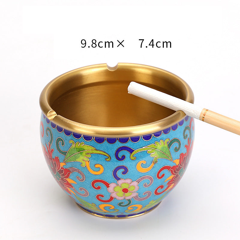 Pure Copper Ashtray Household Living Room New Chinese Retro