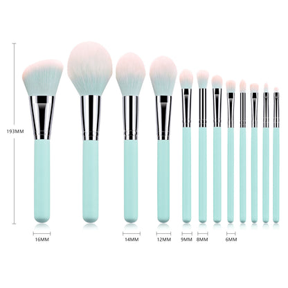 Makeup Brushes Set - 12 Light Blue Brushes - China Creative Hub