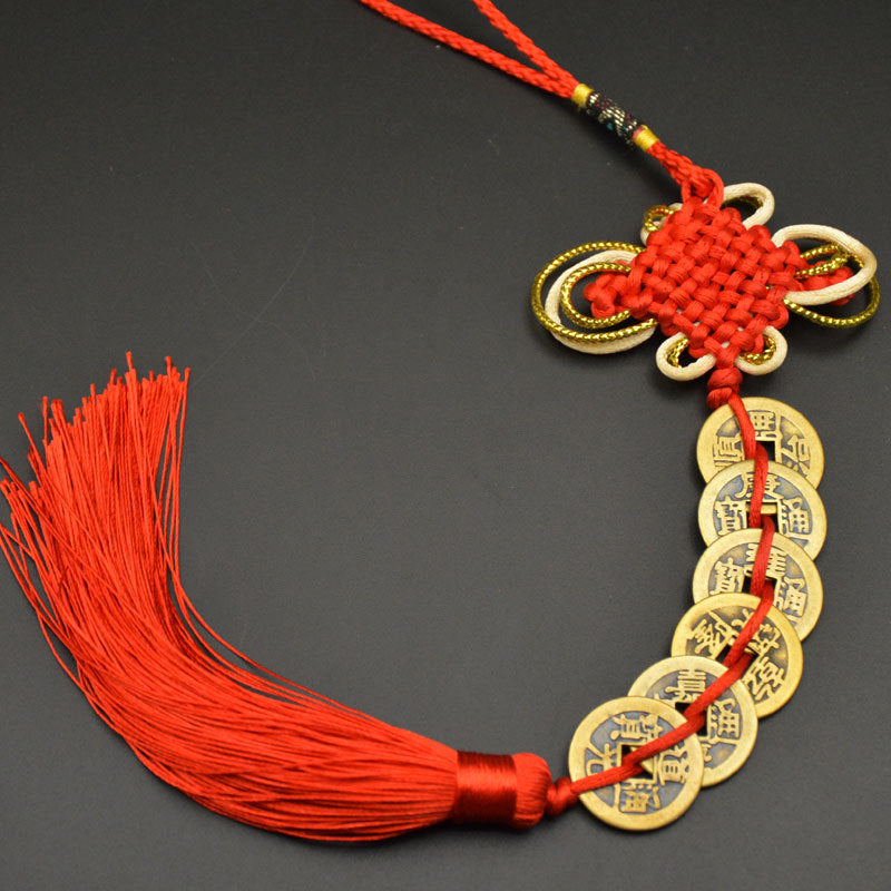 Enlightened Five Emperor's Coins Copper Coin Pendant
