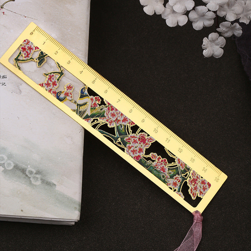 Brass Metal Chinese Style Paint Bookmark