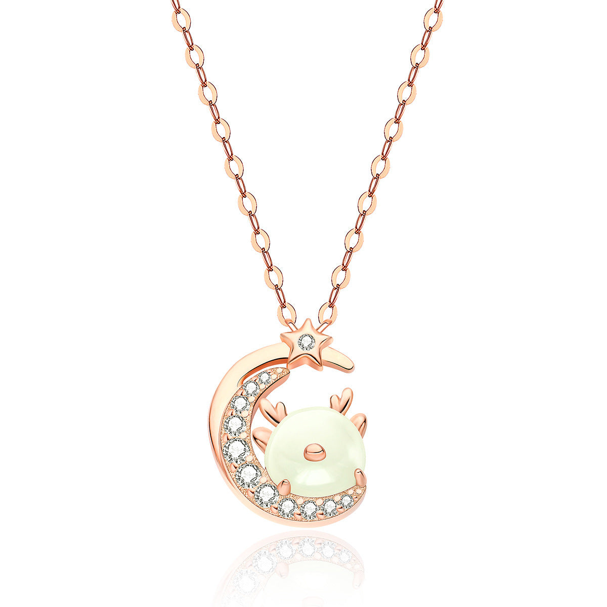 Sterling Silver Jade Dragon Necklace Zodiac Jewelry for Women-3