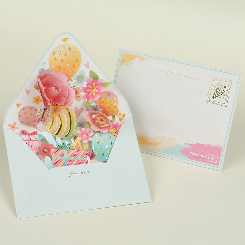 Middle Blossom 3D Blessing Greeting Card Envelope