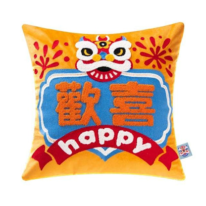 Chinese sofa cushions, lion dance creative pillows and backrests