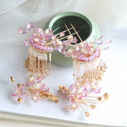 Women's Hanfu Step-by-Step Fringe Hairpin Headgear