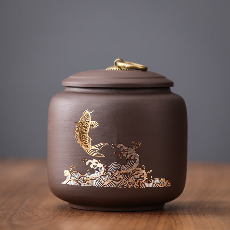 New Purple Sand Ceramic Tea Jar