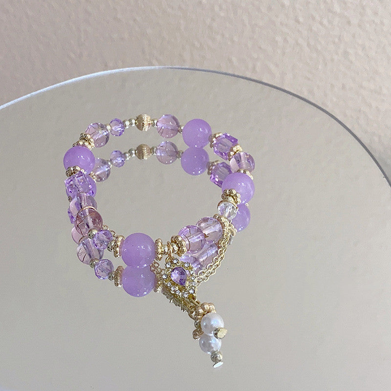 New Chinese Style Purple Crystal String Beads Bracelet