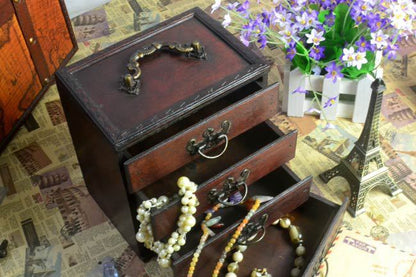 Chinese style retro solid wood jewelry storage box