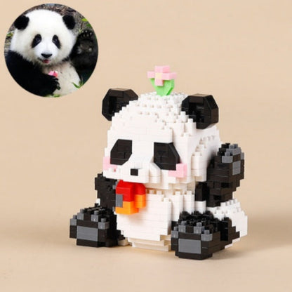 Giant Panda Flower Fruit Lai Menglan Microparticle Building Block Toy