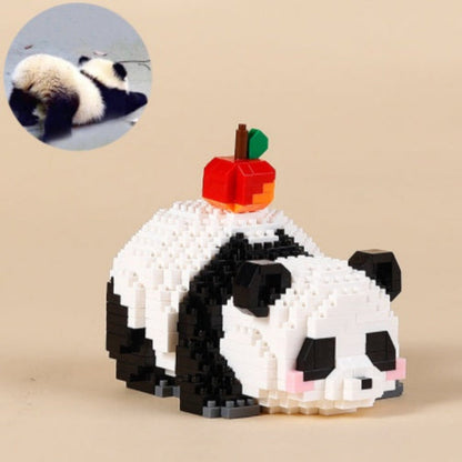 Giant Panda Flower Fruit Lai Menglan Microparticle Building Block Toy