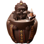 Creative Home Furnishings God of Wealth Backflow Incense Burner