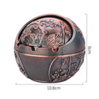 Creative Zinc Alloy Spherical Ashtray With Lid