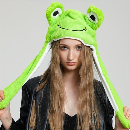 Cute Animal Ear Hat Cute Panda Dog Frog Puppy Plush Hat Halloween Role Playing Party Earmuffs Hat Female