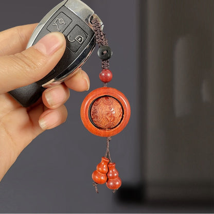 Couple Lucky Rosewood Ring Luminous Keychain