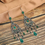 Chinese Style Vintage Drop Earrings With Diamonds
