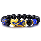 Agate and Gold Bead Six-character Mantra Bracelet