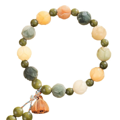 Water Plants Agate God Of Wealth Lotus Bodhi Bracelet