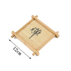 Bamboo Square Well-shaped Coaster Tea Pot Base Pastry Small Tray