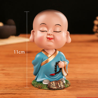 Chinese cultural and creative style Tesla car ornaments Zenmiao shaking head car decoration