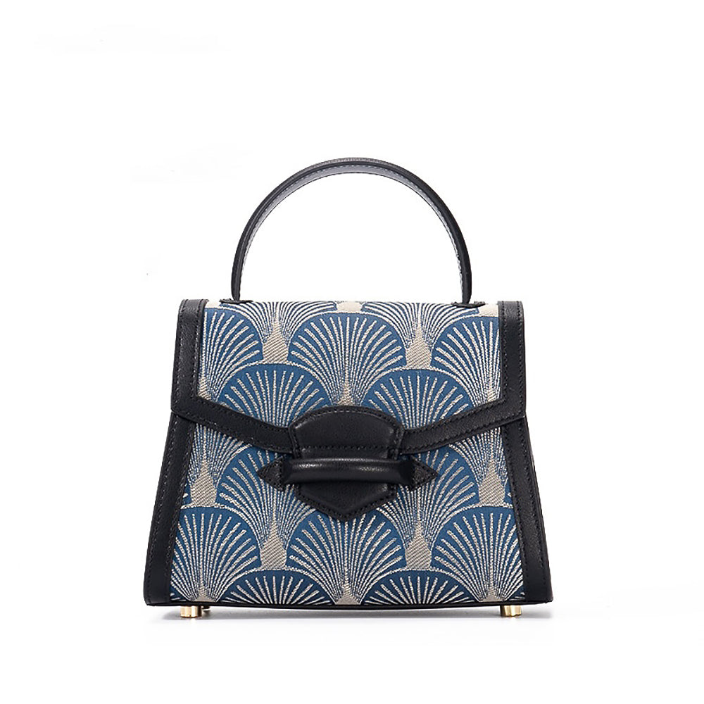 Embroidered Genuine Leather Handbag Chinese Style Purse-6
