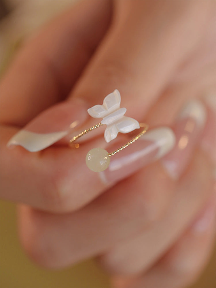 Love Natural Hetian Jade Ring Women