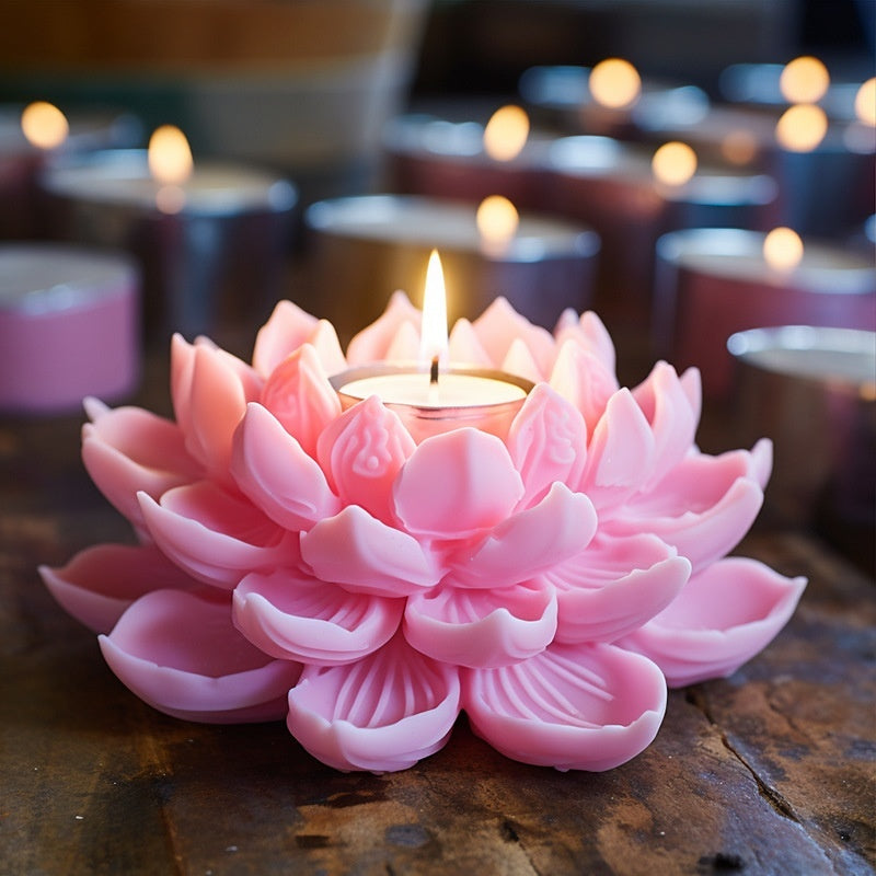 Lotus Aromatherapy Candle Silicone Mold Handmade Simulation Flowers Car Fragrant Stone Abrasive Tool