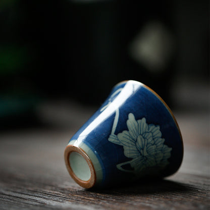 Antique Ceramic Blue And White Hand-painted Teapot