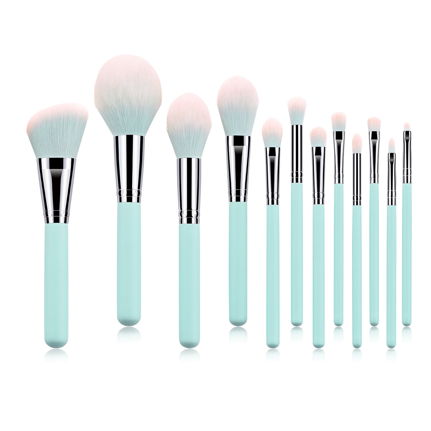 Makeup Brushes Set - 12 Light Blue Brushes - China Creative Hub