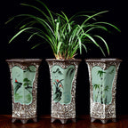 Chinese Style Retro Hand-painted Orchid Flower Pot Ceramic