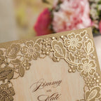 Personalized Custom Original Wood Color Square Invitation