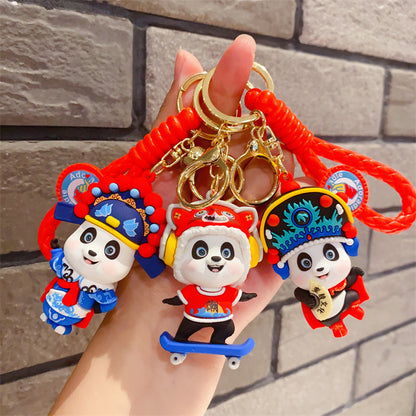 China Fashion Face Changing Panda Doll Keychain