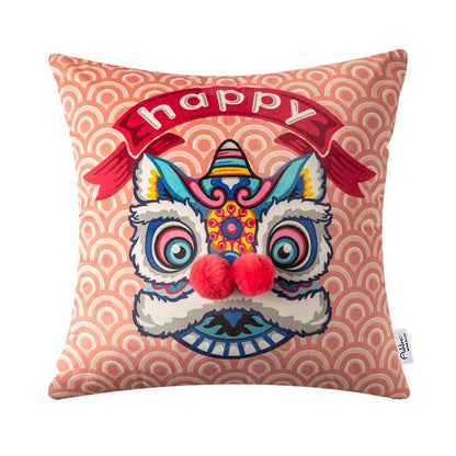 Chinese sofa cushions, lion dance creative pillows and backrests