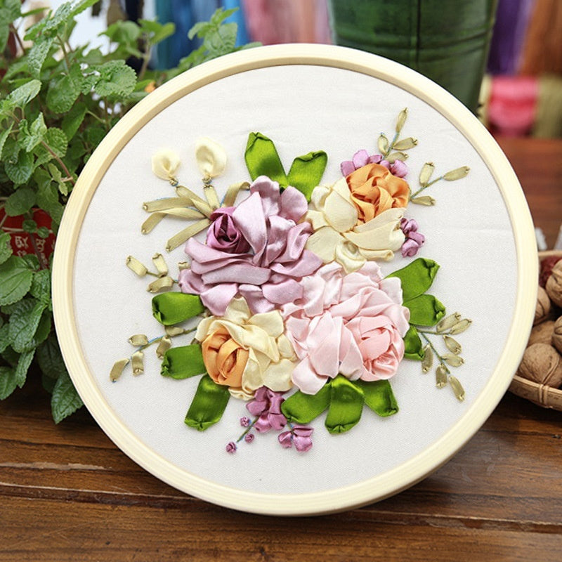 Embroidery Diy Pure Handmade Self-embroidery 3D Stereoscopic Flower Embroidery