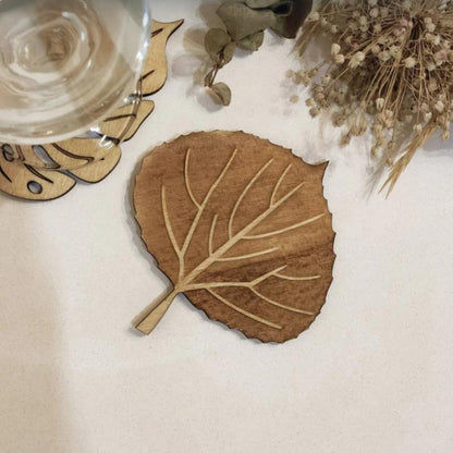 Hollow Leaves Wooden Coaster Kitchen Anti-scald Non-slip Placemat Dining Table