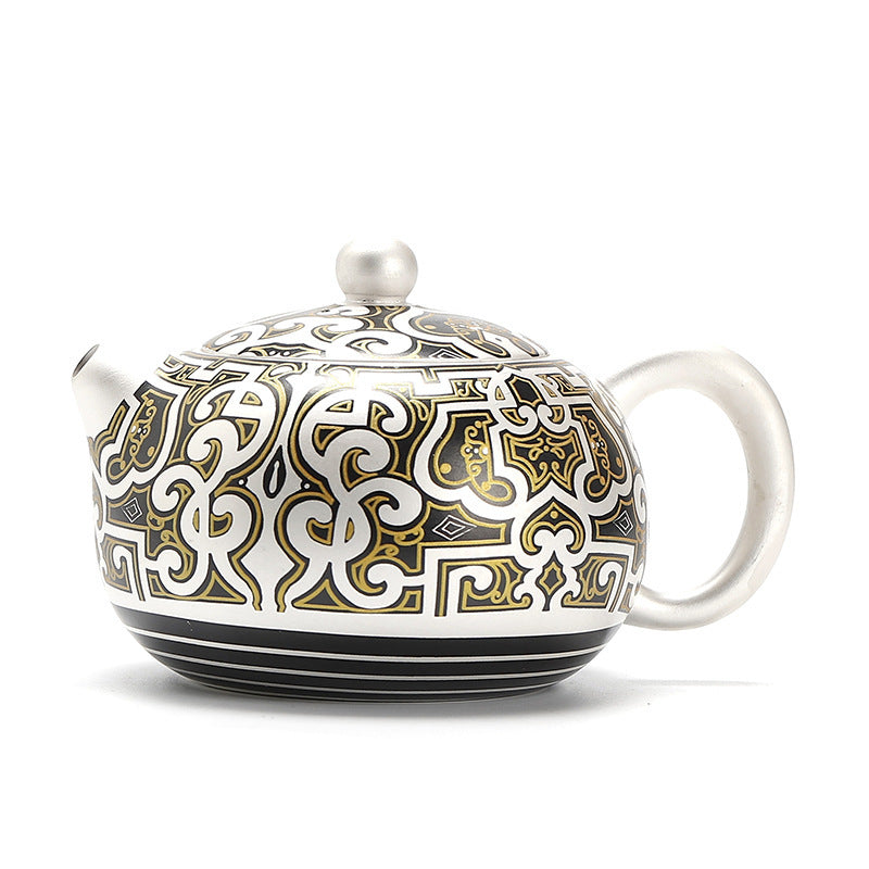 He Fu Sen Silver Gilded Fengming Pot Teapot Single Teapot