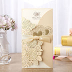 Chinese Style Vertical Ribbon Wedding Invitation Invitation