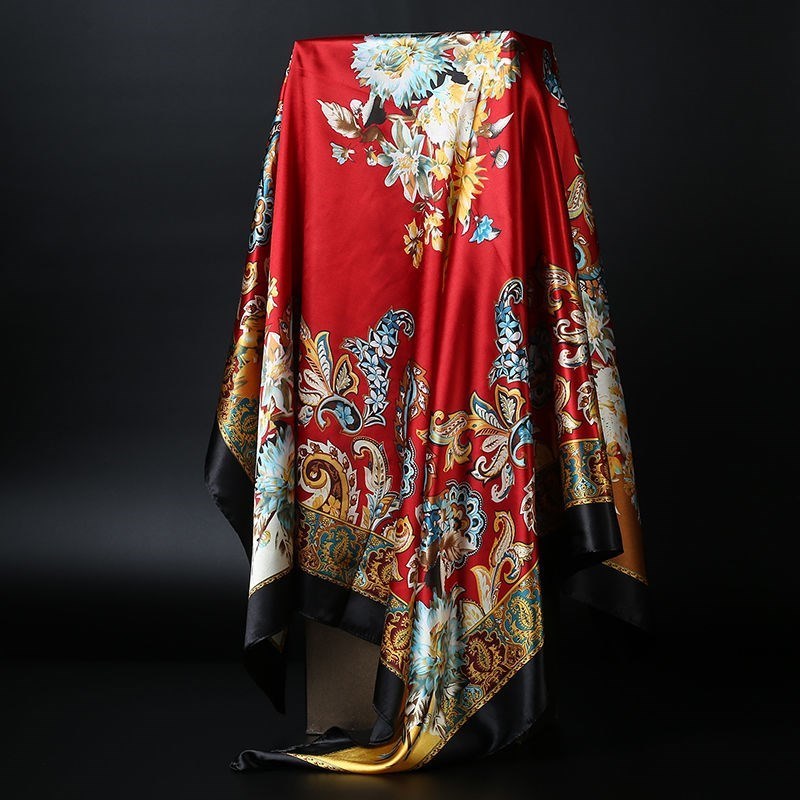 Large Square Scarf Simulation Silk Scarf Shawl All-match Scarf