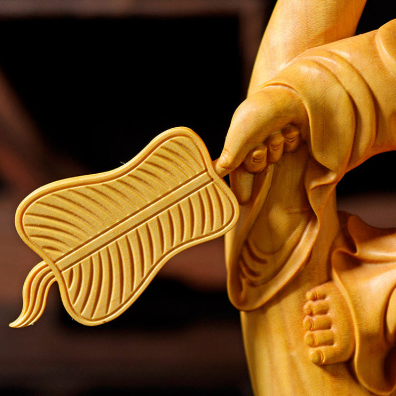 Buddha Bag Monk Boxwood Ornament