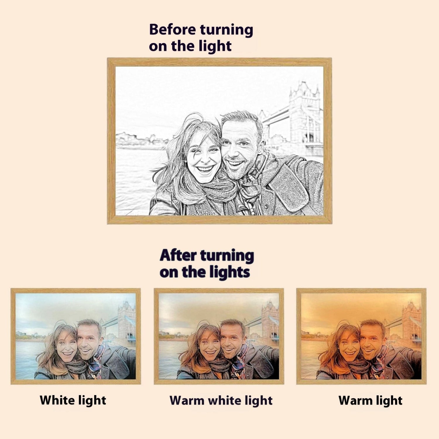 Custom LED Light Painting Personalized Photo Night Lamp Gift-4