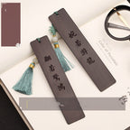 Graduation Gift Vintage Tassel Mountain Sea Carving Mahogany Bookmarks