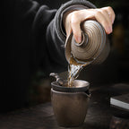 Ceramic antique gaiwan Kung Fu tea set with lid and bowl