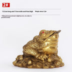 Store Fortune Decoration Golden Toad with Money in its Mouth Decoration