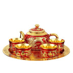 Chinese Light Luxury Palace Style Golden Dragon Phoenix Tea Set Suit-6