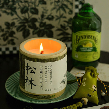 Aromatherapy Candle Gift Box Bamboo Birthday Gift Niche Osmanthus Fragrance Lasting Indoors