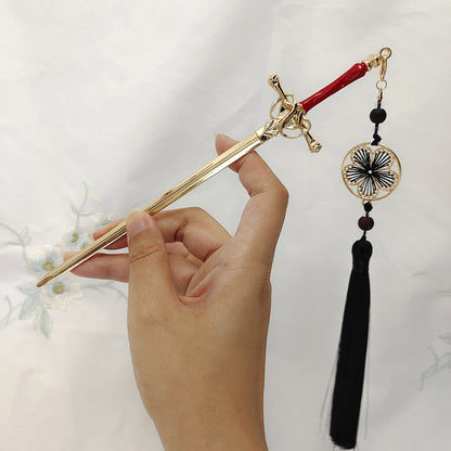 Sword Hairpin Tassel Hairpin Updo Chinese Ancient Style Clothing Accessories Modeling Headdress Hairpin