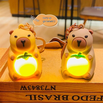 China Popular Creative Light Pull Capybara Doll Keychain