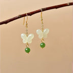 Women's Fashion Butterfly Hetian Jade Earrings