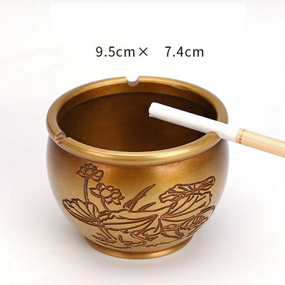 Pure Copper Ashtray Household Living Room New Chinese Retro