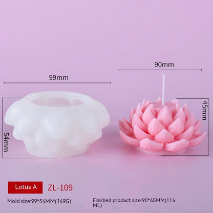 Lotus Aromatherapy Candle Silicone Mold Handmade Simulation Flowers Car Fragrant Stone Abrasive Tool