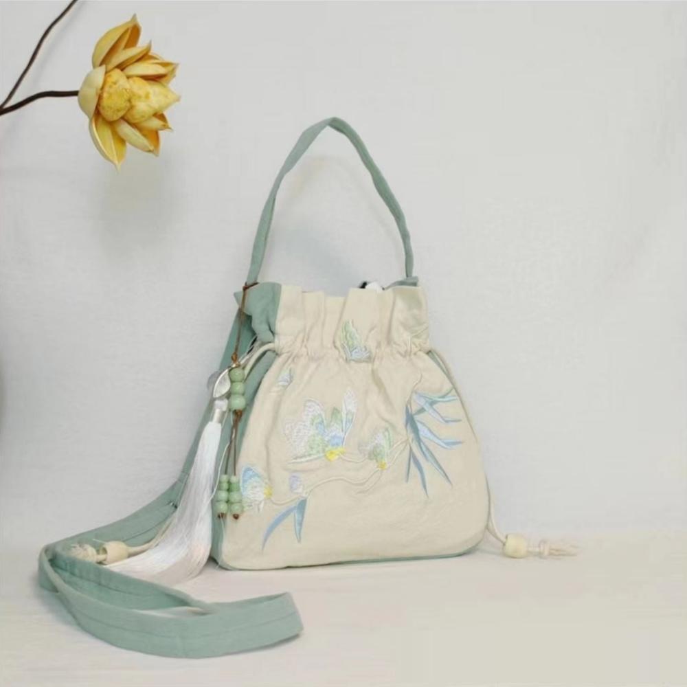 Tassel Embroidery Drawstring Crossbody Bag - China Creative Hub