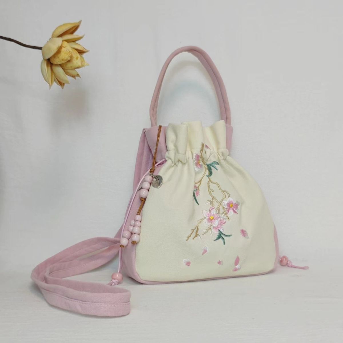 Tassel Embroidery Drawstring Crossbody Bag - China Creative Hub